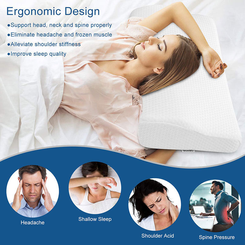 Lumio - Men's and Women's Pillows Memory Foam Neck Protection Orthopedic Pillow