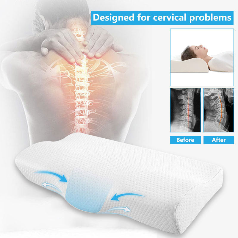 Lumio - Men's and Women's Pillows Memory Foam Neck Protection Orthopedic Pillow